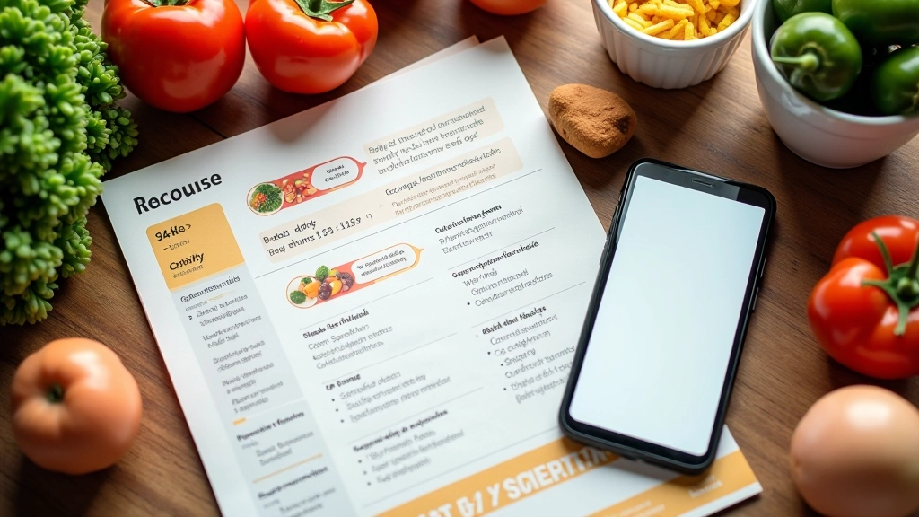 Drukowana gazetka promocyjna supermarketu na biurku obok smartfona z otwartą aplikacją lojalnościową